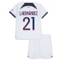 Paris Saint-Germain Lucas Hernandez #21 Bortaställ Barn 2023-24 Korta ärmar (+ Korta byxor)